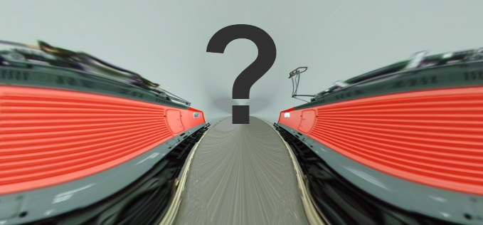 ein großes Fragezeichen vor einer optisch stark verfremdeten Elok