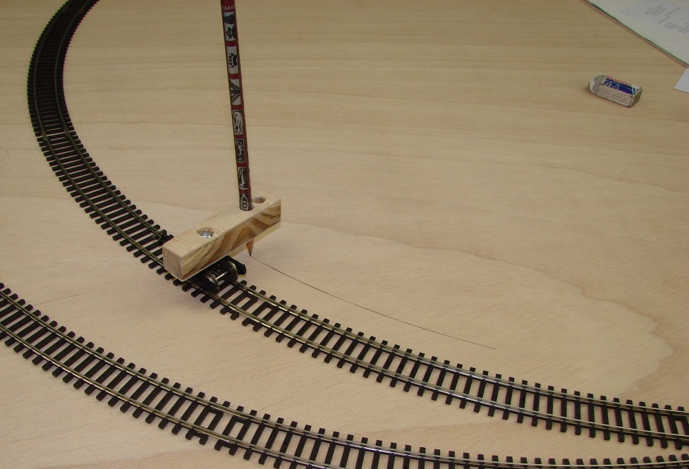 Anzeichnen der Trassenumrisse