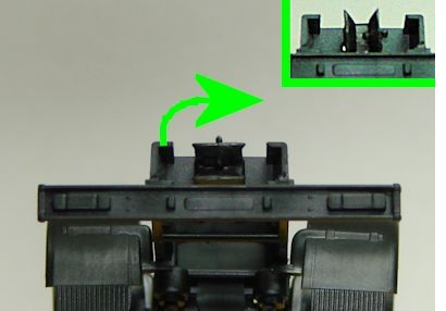 die Anhängerkupplung wird um 90 Grad gedreht