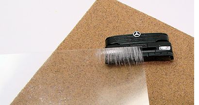 Folie, Sandpapier, Kühlergrillteil