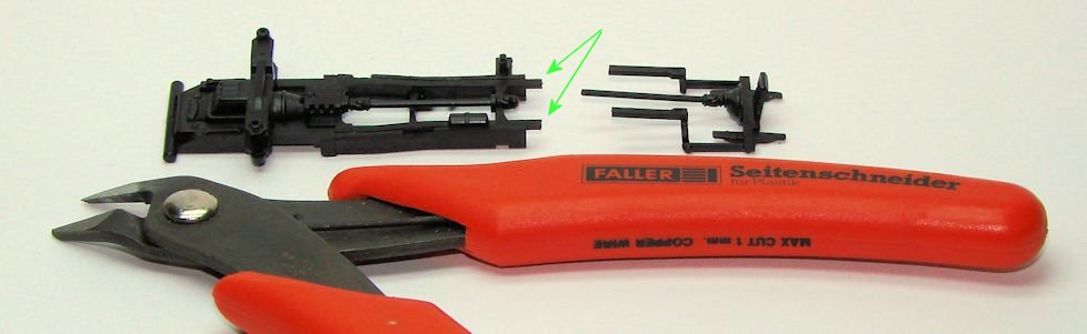 FALLER Spezial-Seitenschneider und Fahrwerksteile