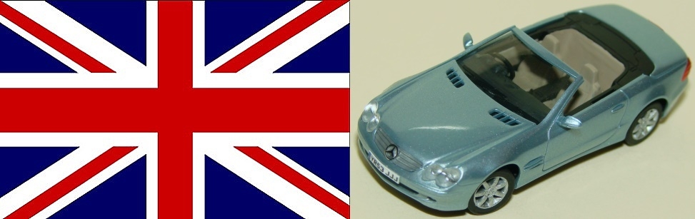 das fertige Modellauto neben dem Union Jack