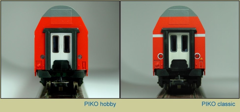 Wagenenden im Vergleich