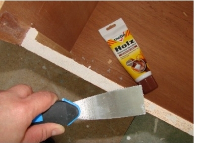 Verspachteln der Schnittfläche