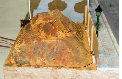 das eingefärbte Styropor